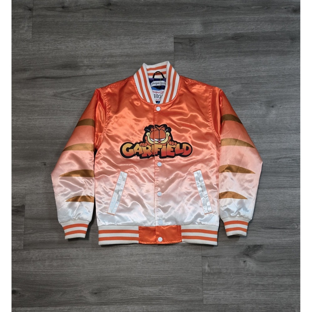 Headgear Classics Nostalgia Garfield Satin Bomber Jacket Adult Size Small